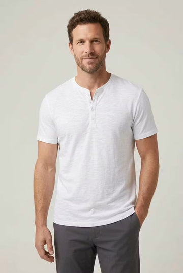 Men's Cotton Henley T-Shirt Relaxed Fit
