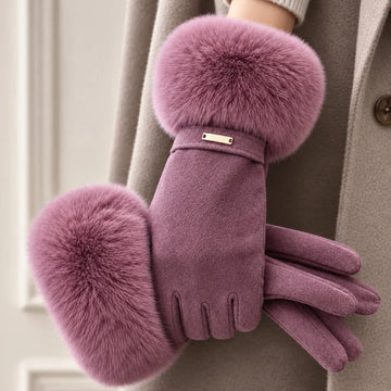 Women's Faux Fur Cuffed Gloves