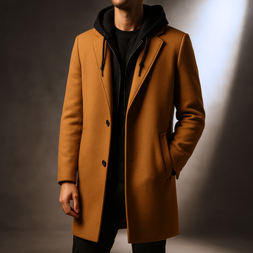Men's Wool Overcoat Hooded