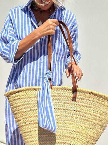Women's Striped Maxi Dress Relaxed Fit
