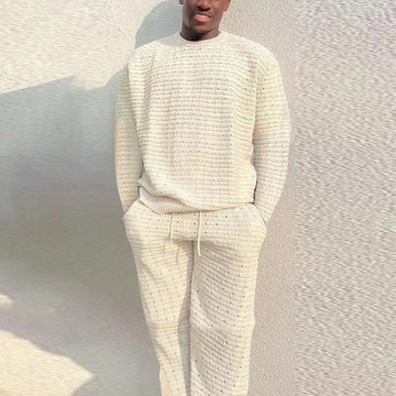 Men's Knit Two-Piece Set Drawstring Waist