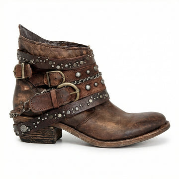 Women's Buckle Ankle Boots Studded