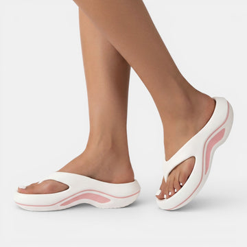 Women's Chunky Platform Flip-Flops with Cushioned Wave Sole