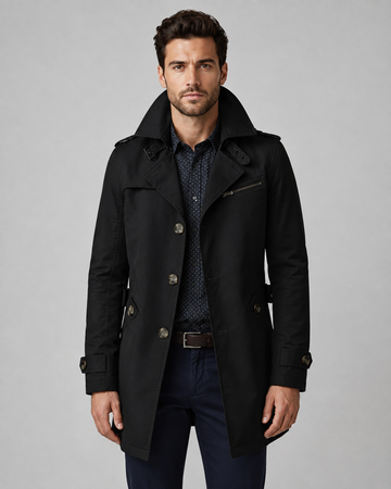 Men's Trench Coat Belted