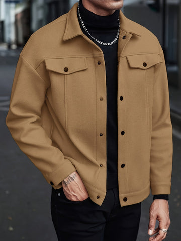 Men's Wool Blend Overshirt Relaxed Fit