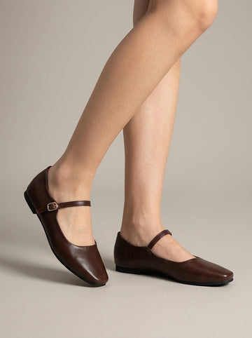 Women's Mary Jane Flats Square Toe