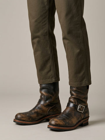 Men's Boots Double Buckle - Low Heel