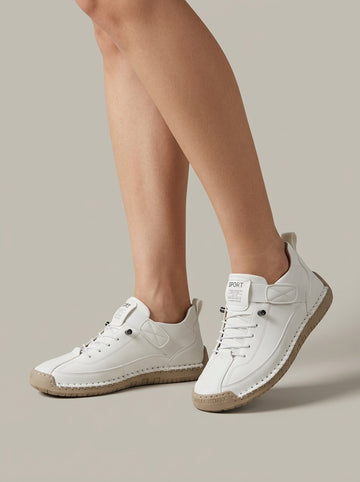 Women's Lace-Up Trainers with Hook-and-Loop Ankle Strap