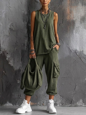Women's Two-Piece Set Cargo Relaxed Fit