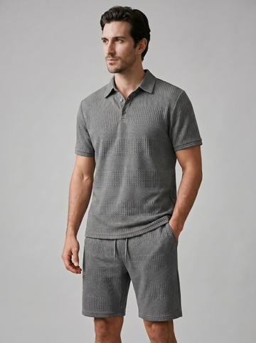 Men's Textured Two-Piece Set Relaxed Fit