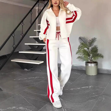 Women's Striped Two-Piece Set Wide Leg