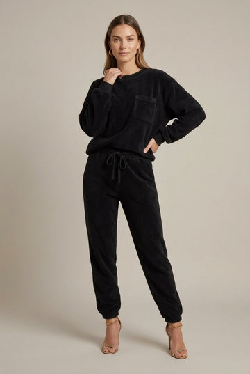Women's Two Piece Co-Ord Set with Pocket Sweatshirt and Drawstring Joggers