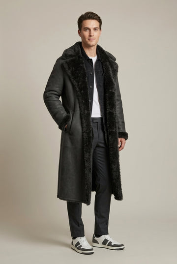 Men's Shearling Overcoat Relaxed Fit