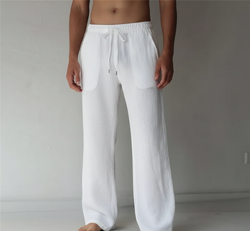 Men's Drawstring Trousers - Straight Leg Elasticated Waist